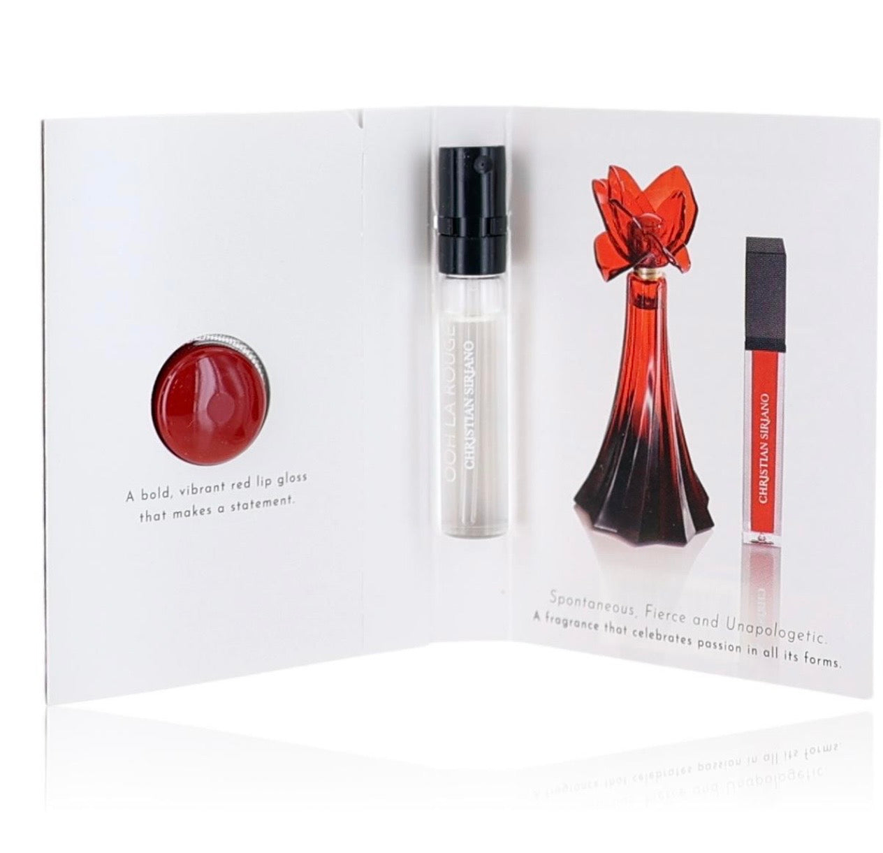 Ooh La Rouge by Christian Siriano, 0.06oz EDP Spray women Sample with Lip Gloss