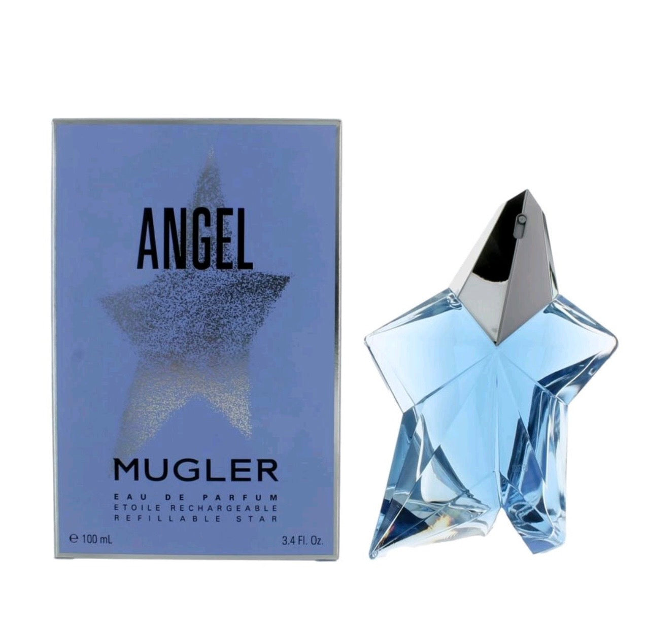 Angel by Thierry Mugler, 3.4 oz EDP Spray Refillable Star for Women