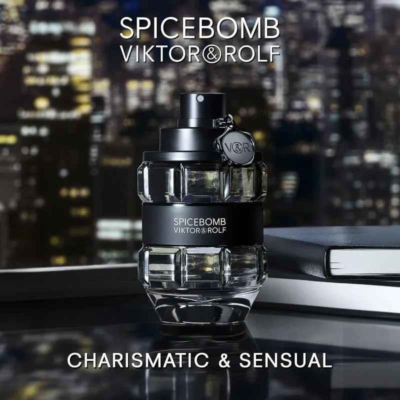 Viktor&Rolf Spicebomb Eau de Toilette Spray for Men Lasting Woody Spicy Pheromones Notes of Citrus Tobacco 90 ML Cologne Perfume
