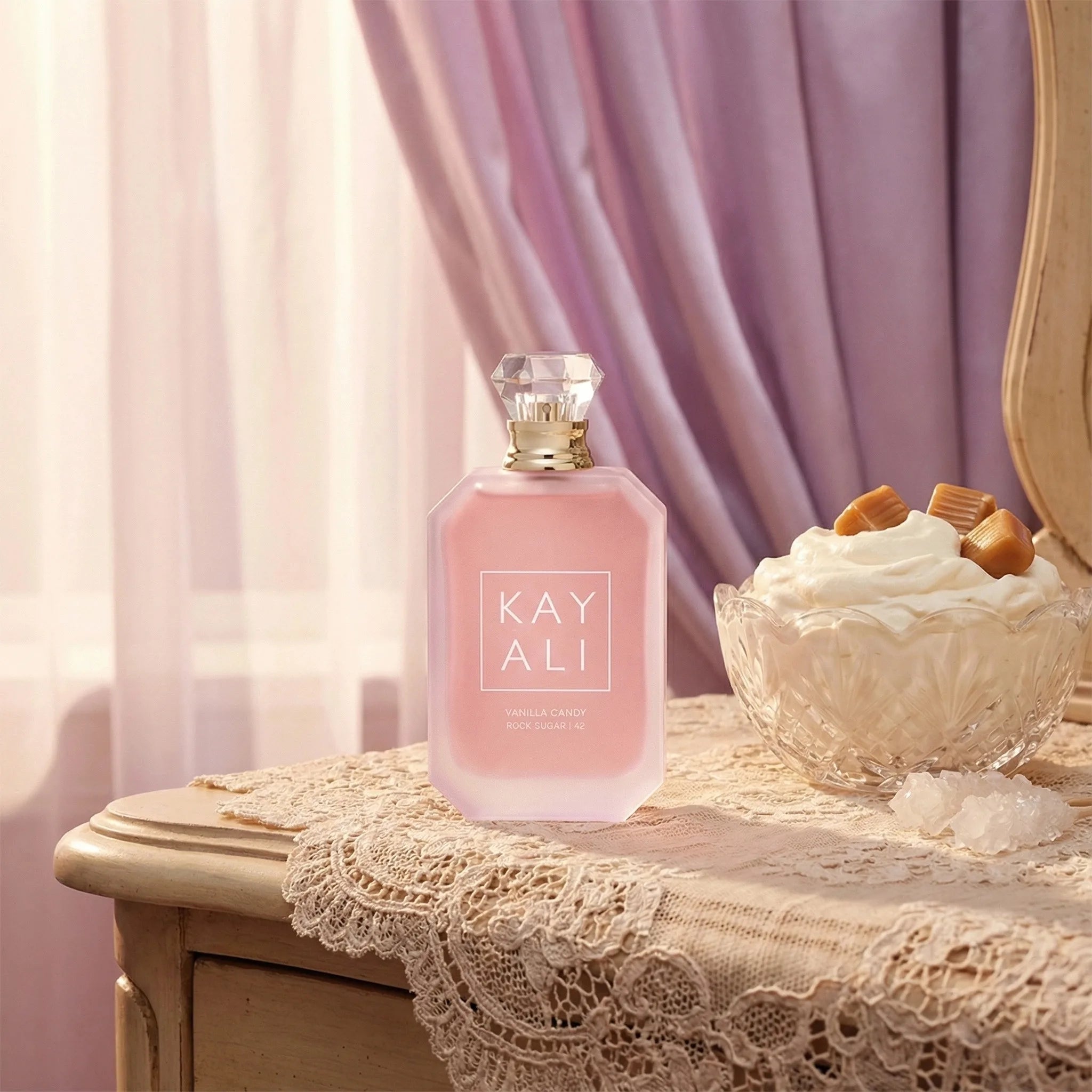 KAYALI Vanilla Candy Rock Sugar 42 Niche EDP 100ml | Unisex Versatile Sweet Perfume | Caramel Vanilla Cream Pear Violet Scent